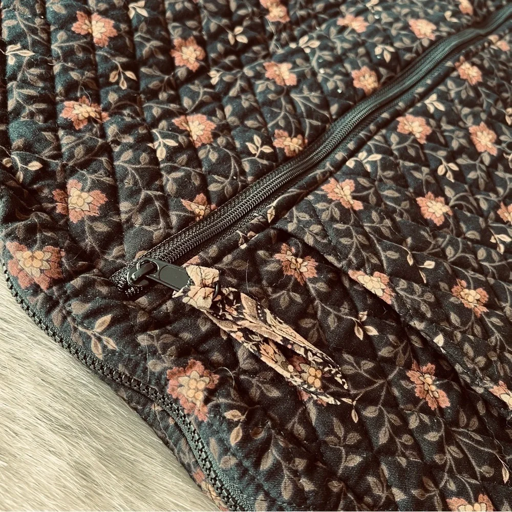 Vintage VERA BRADLEY Black Walnut Garment Bag Brown Orange Floral Leaves 1999